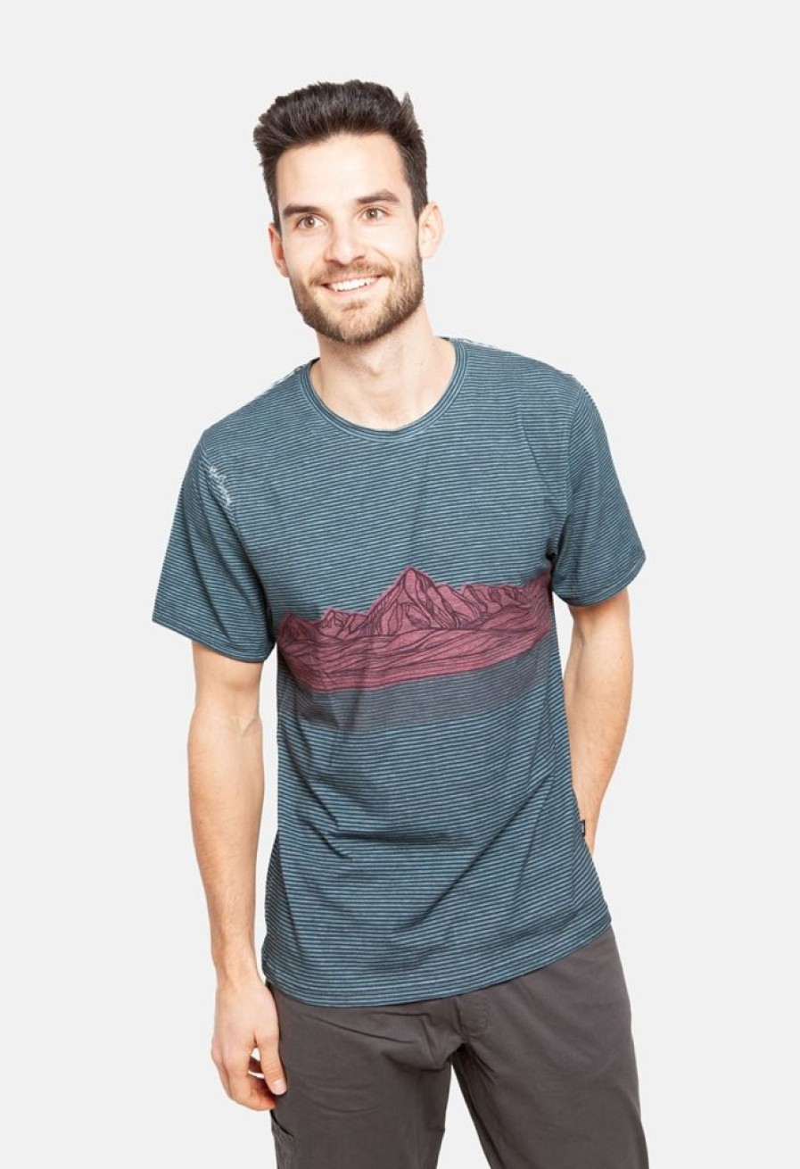 Bekleidung Chillaz Hemden & T-Shirts | Mountain Stripes-Blue Red