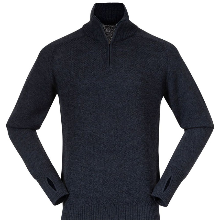 Bekleidung Bergans Outdoor Jacken | Ulriken Light Merino Jumper/Orion Blue