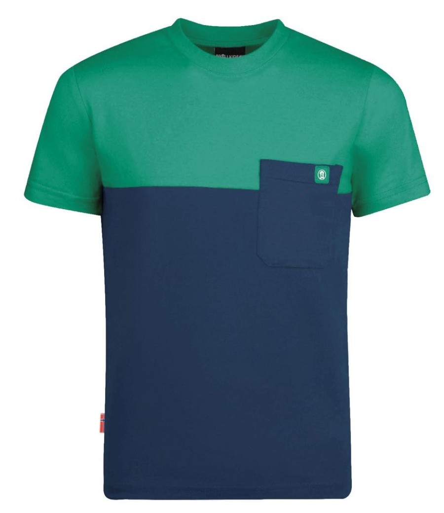 Bekleidung Trollkids Hemden & T-Shirts | Kids Bergen T Navy/Pepper Green