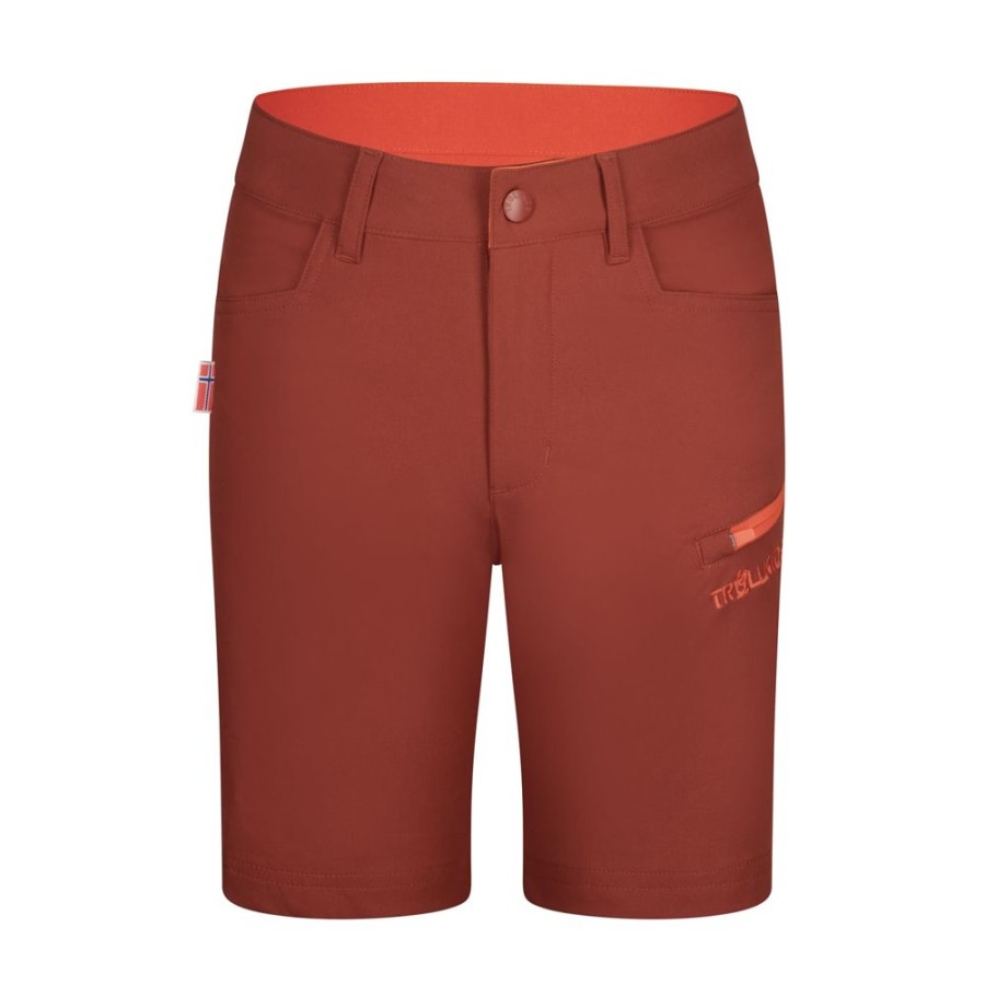 Bekleidung Trollkids Outdoor Hosen | Kids Haugesund Shorts Red Brown/Bright Orange