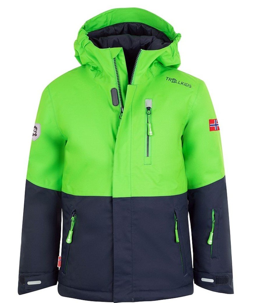 Bekleidung Trollkids Outdoor Jacken | Kids Hallingdal Jacket - Brightgreen/Navy