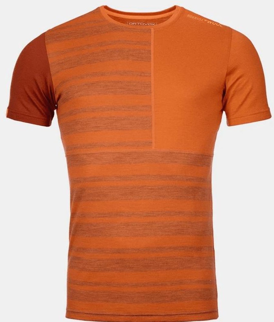 Bekleidung Ortovox Funktionswasche | 185 Rock'N'Wool Short Sleeve Man - Desert Orange