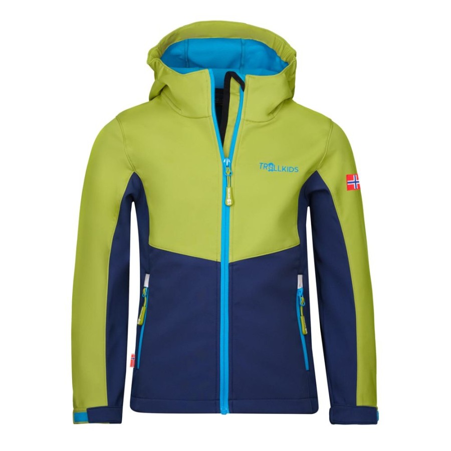 Bekleidung Trollkids Outdoor Hosen | Kids Kristiansand Jacket Kiwi/Mystic Blue