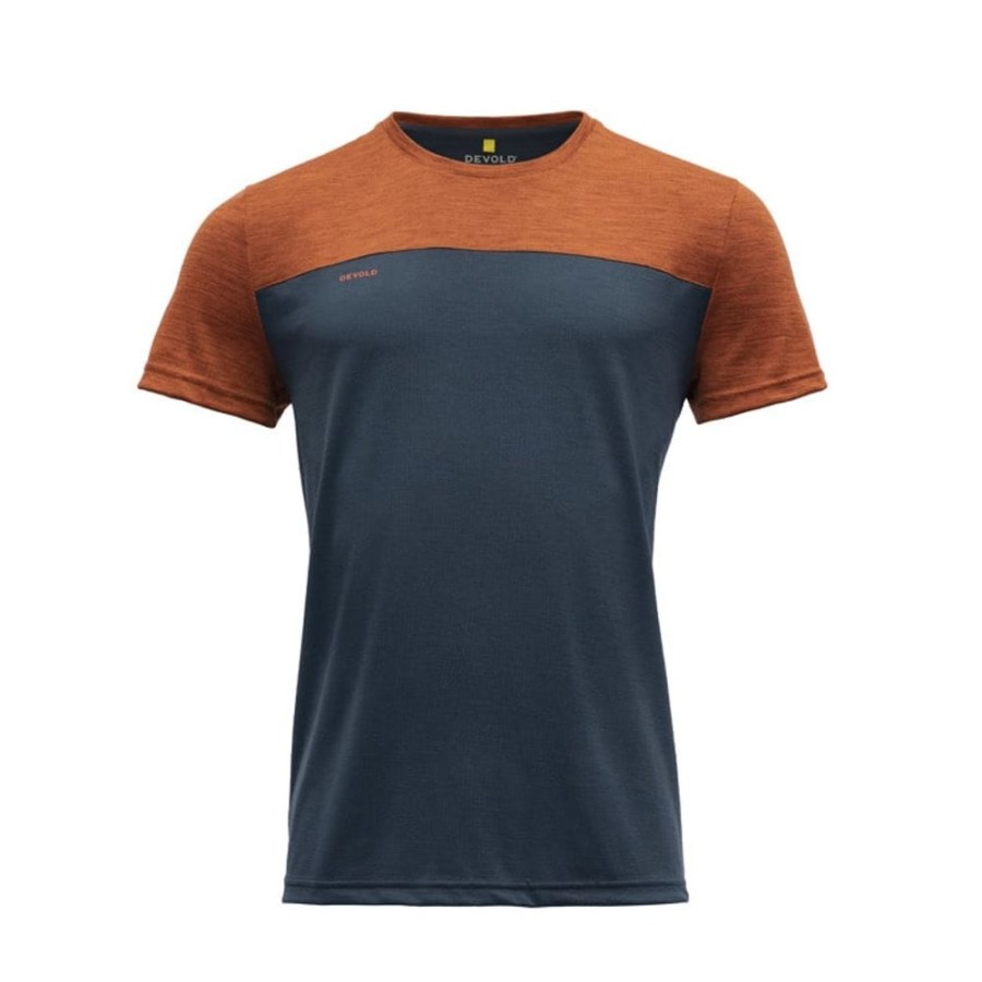 Bekleidung Devold Outdoor Jacken | Norang Merino 150 Tee-Brick Mel/Night