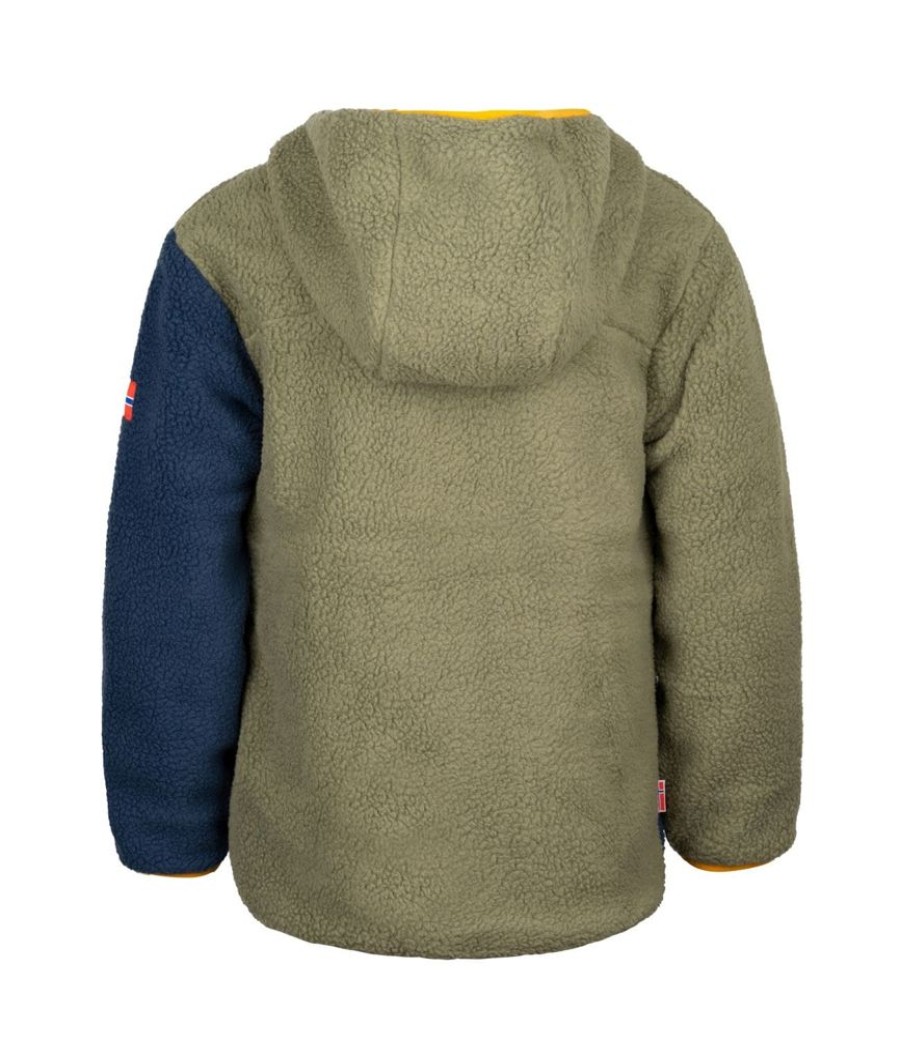 Bekleidung Trollkids Outdoor Jacken | Kids Aurlandsfjord Jkt - Moss/Blue/Yellow