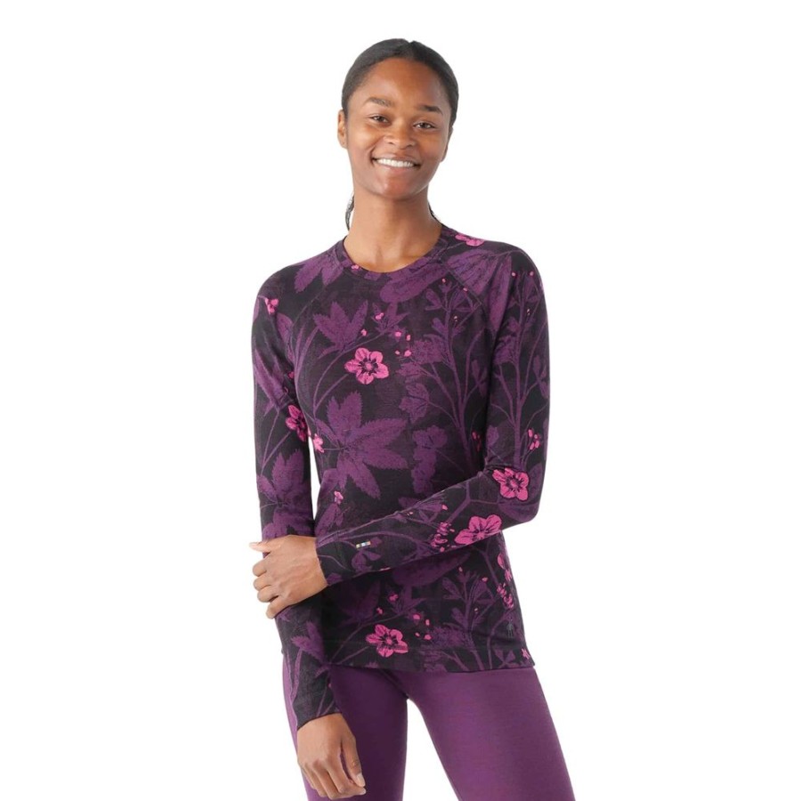 Bekleidung Smartwool Funktionswasche | Classic Thermal Crew W Purple/Iris Floral