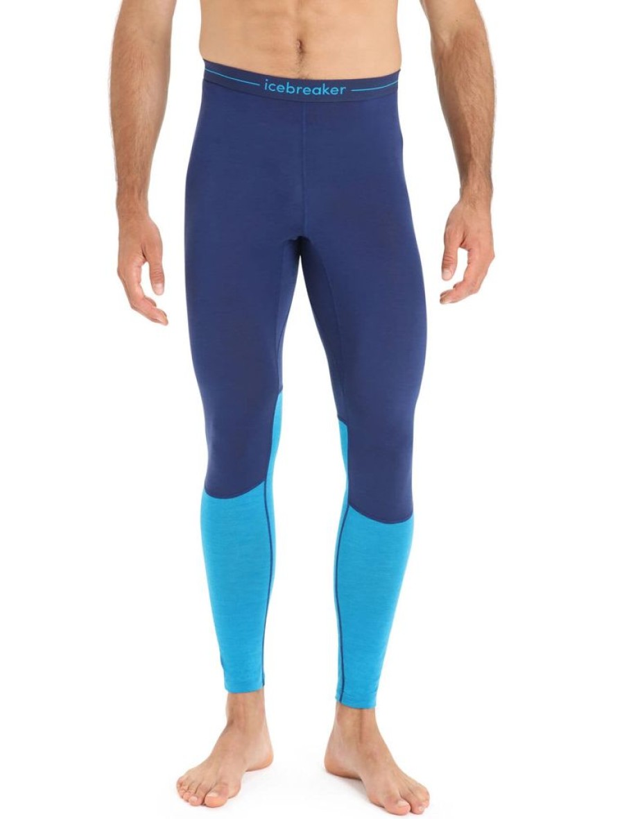 Bekleidung Icebreaker Funktionswasche | Men 125 Zoneknit Leggings Geo Blue/Royal Navy/Cb