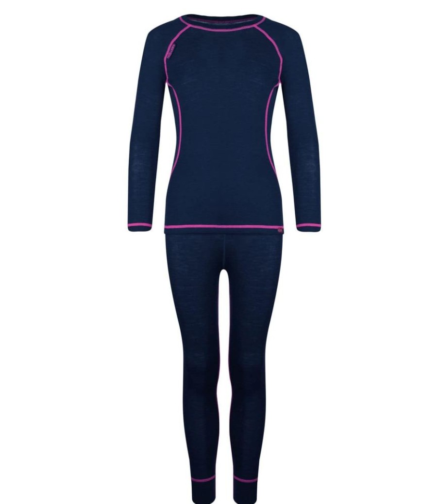 Bekleidung Trollkids Funktionswasche | Girls Merino Baselayset Navy/Mage