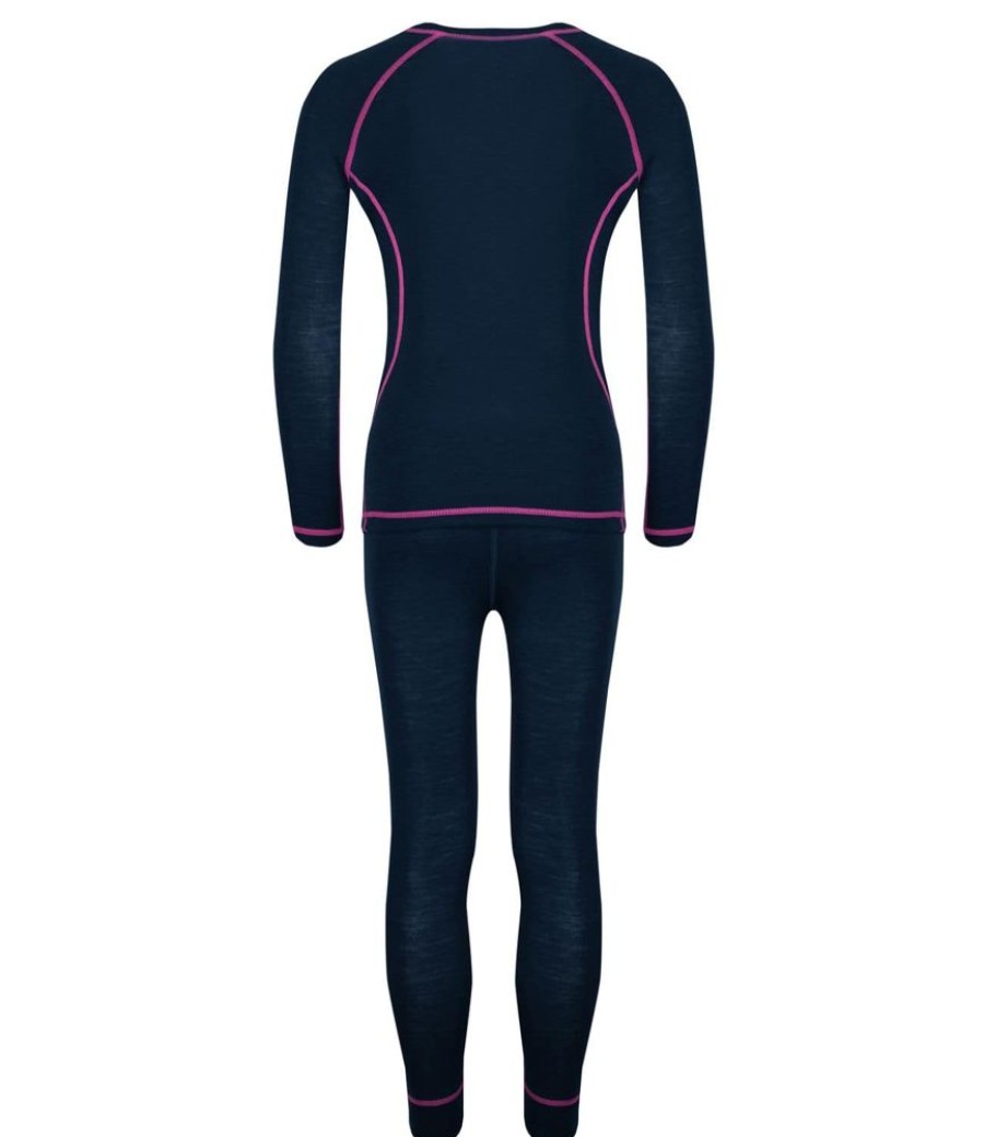 Bekleidung Trollkids Funktionswasche | Girls Merino Baselayset Navy/Mage