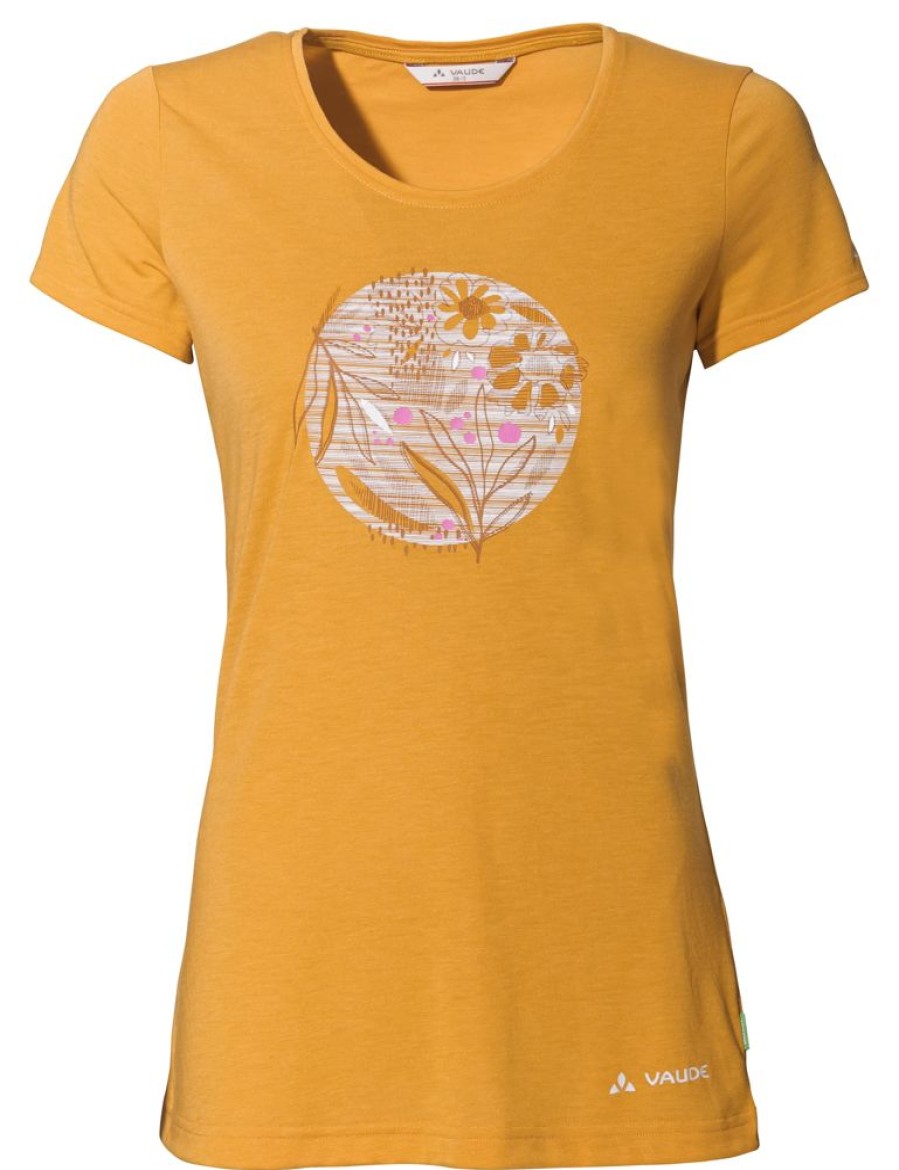 Bekleidung Vaude Hemden & T-Shirts | Wo Skomer Print T-Shirt Ii Burnt Yellow