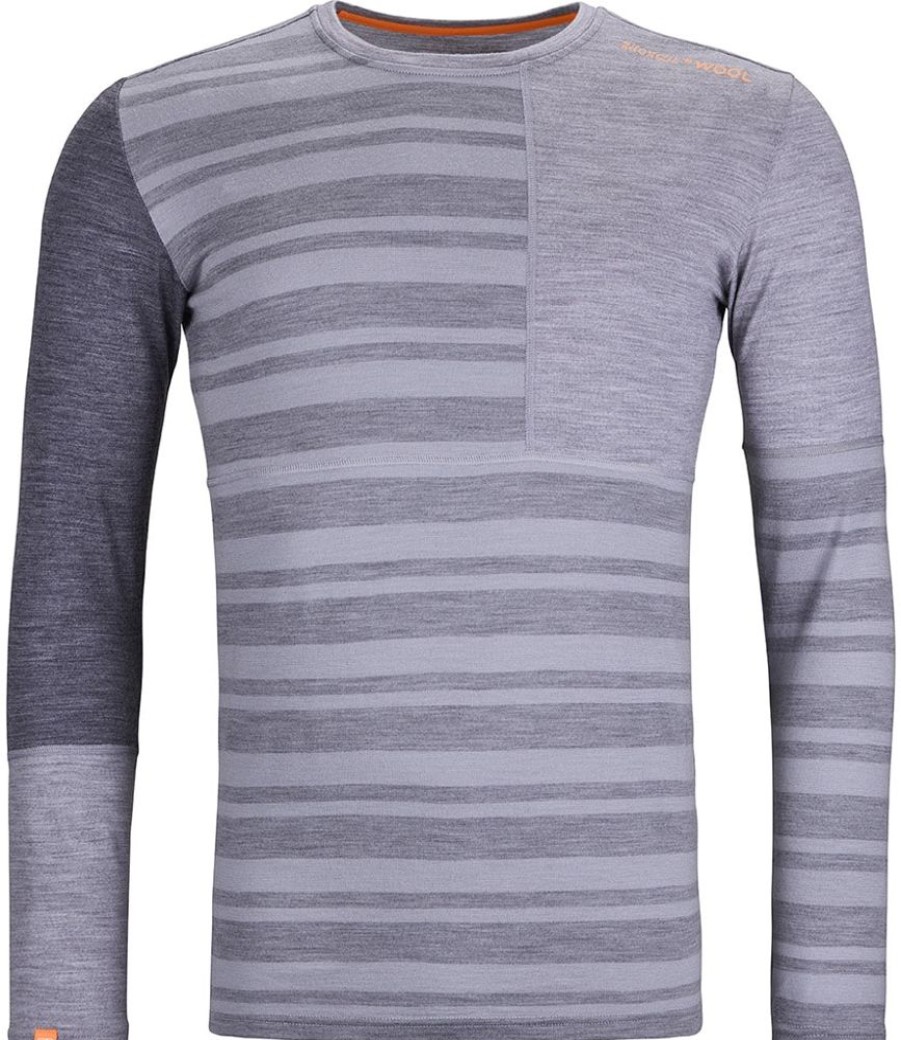 Bekleidung Ortovox Funktionswasche | 185 Rock'N'Wool Long Sleeve Man - Grey Blend