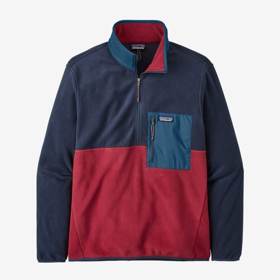 Bekleidung Patagonia Outdoor Jacken | Men´S Microdini 1/2 Zip Fleece Pullover Wax Red