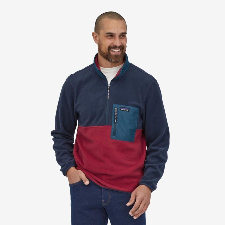 Bekleidung Patagonia Outdoor Jacken | Men´S Microdini 1/2 Zip Fleece Pullover Wax Red