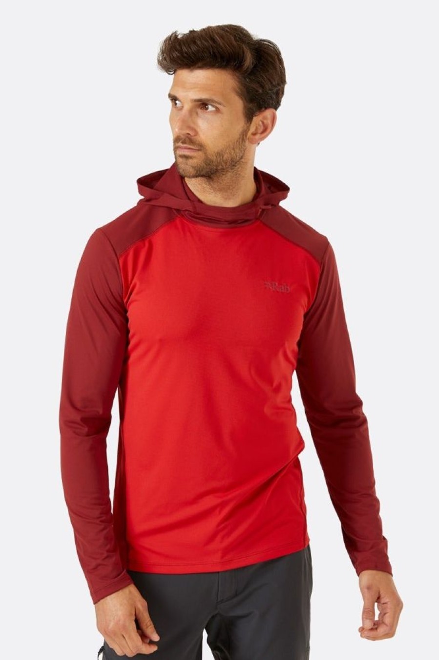 Bekleidung Rab Hemden & T-Shirts | Force Hoody Ascent Red/Oxblood Red