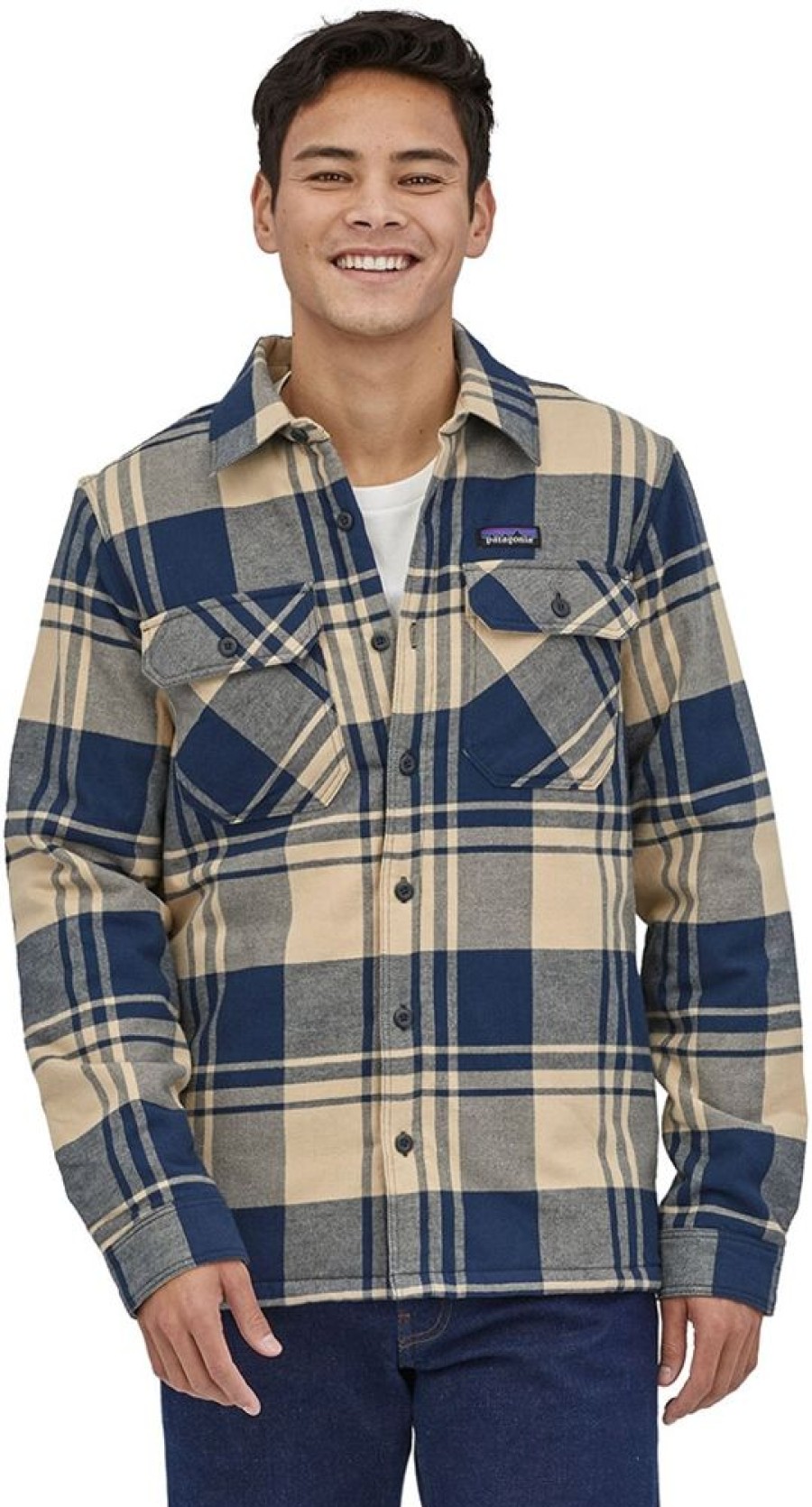 Bekleidung Patagonia Pullover | Men'S Insulated Organic Cotton Midweight Fjord Flannel Shirt - Live Oak