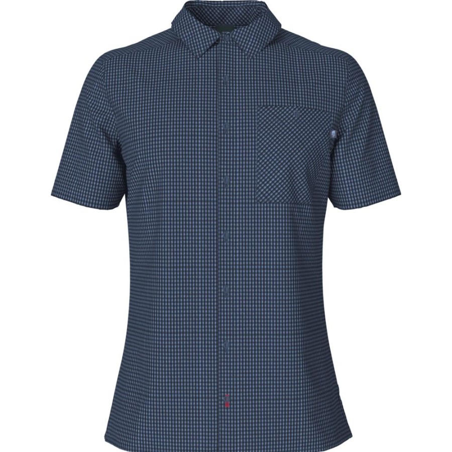 Bekleidung The North Face Hemden & T-Shirts | Mens S/S Hypress Shirt Shady Blue Plaid