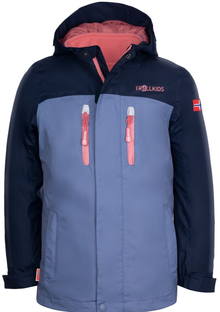 Bekleidung Trollkids Outdoor Jacken | Girls Bryggen 3In1 Jacket - Navy/Dustblue