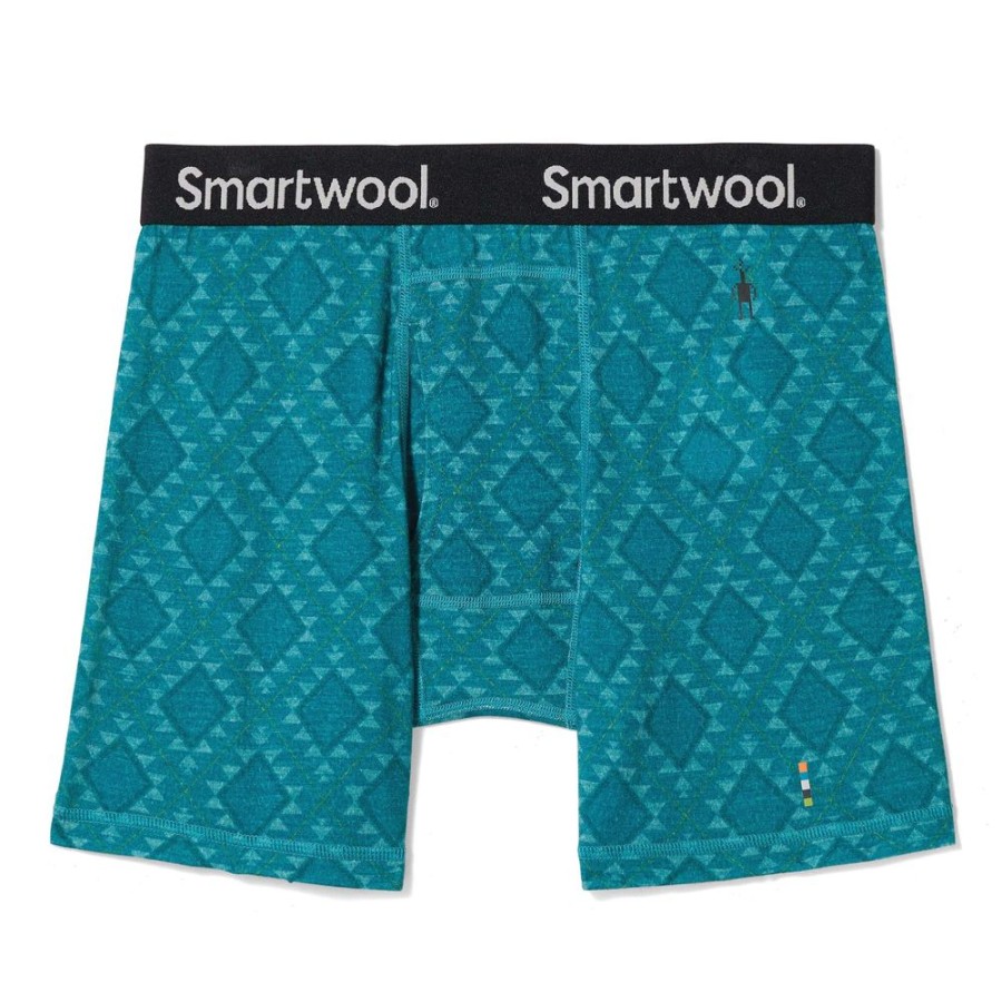 Bekleidung Smartwool Funktionswasche | Print Boxer Brief Deep Lake