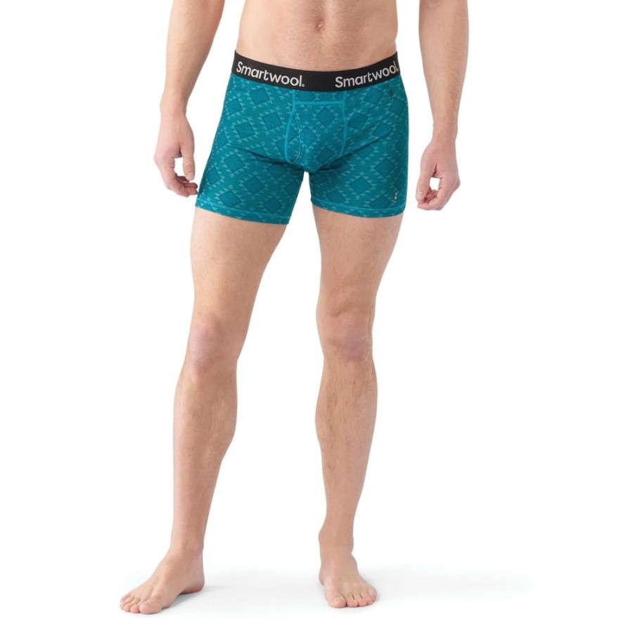 Bekleidung Smartwool Funktionswasche | Print Boxer Brief Deep Lake