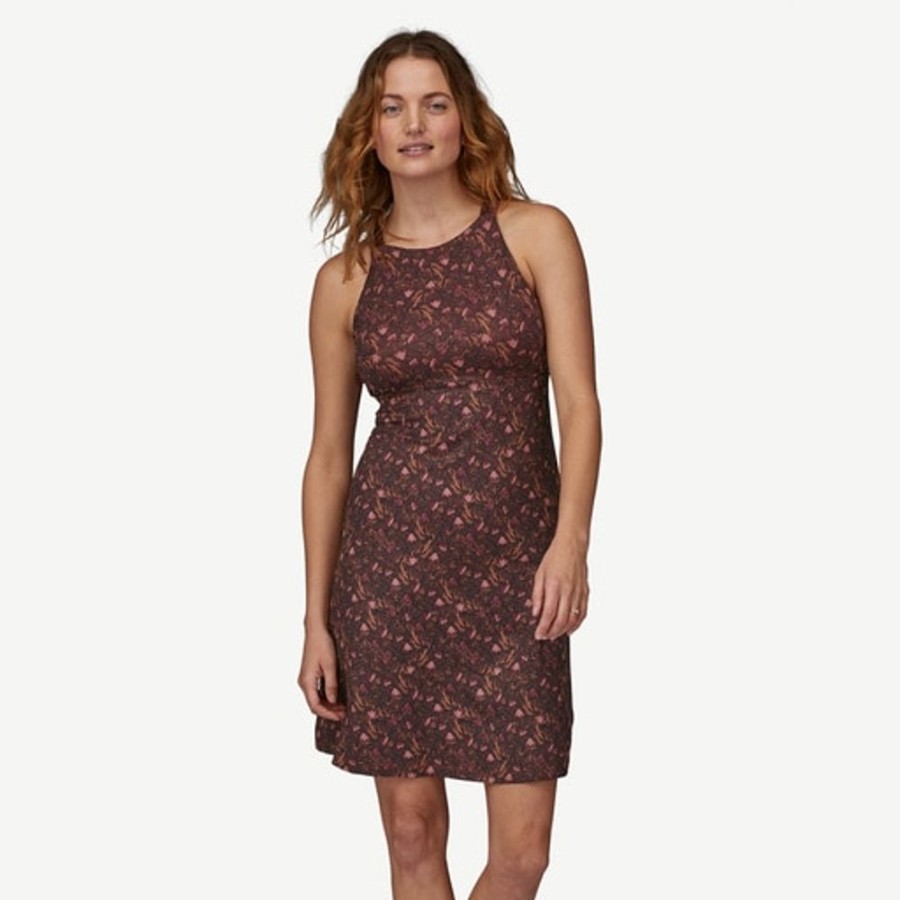 Bekleidung Patagonia Kleider & Rocke | W'S Magnolia Spring Dress Block Party: Fertile Brown