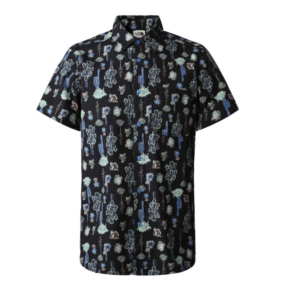 Bekleidung The North Face Hemden & T-Shirts | Mens S/S Baytrail Pattern Shirt Sonic Blue