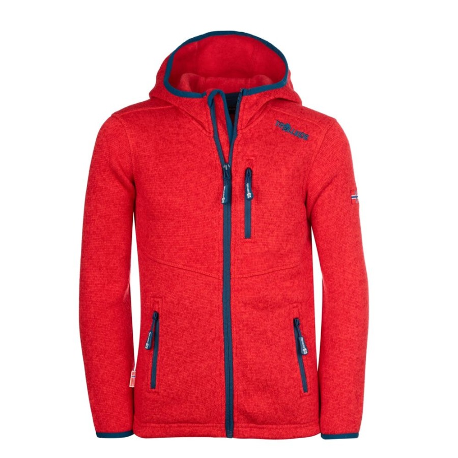 Bekleidung Trollkids Outdoor Hosen | Kids Jondalen Jacket Xt Spicy Red/Dolphin Blue