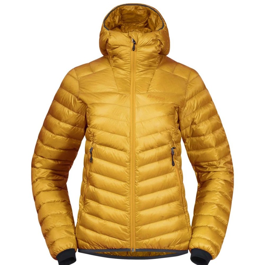 Bekleidung Bergans Outdoor Jacken | Senja Down Light W Jkt W/Hood Light Golden Yellow