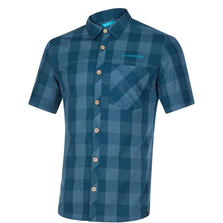 Bekleidung La Sportiva Hemden & T-Shirts | Nomad Ss Shirt M Storm Blue/Maui