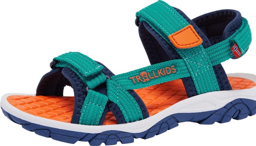 Schuhe Trollkids Sandalen | Kids Oslofjord Sandal Lake Blue/Bright Orange