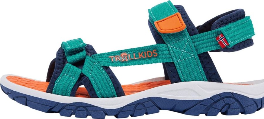 Schuhe Trollkids Sandalen | Kids Oslofjord Sandal Lake Blue/Bright Orange