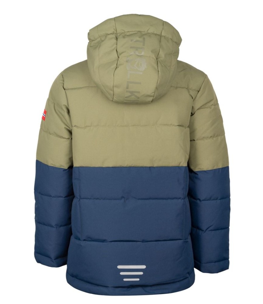 Bekleidung Trollkids Outdoor Jacken | Kids Gryllefjord Jkt - Moss/Blue/Yellow