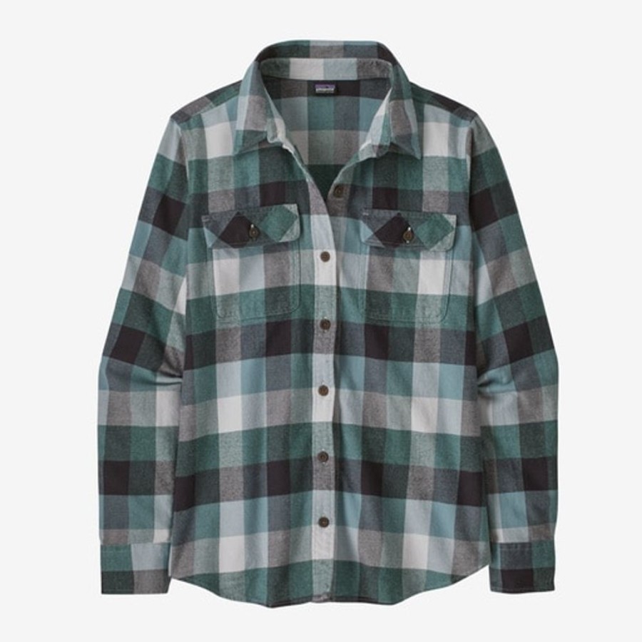 Bekleidung Patagonia Hemden & T-Shirts | Women Ls Midweight Fjord Flannel Shirt Nouveau Green