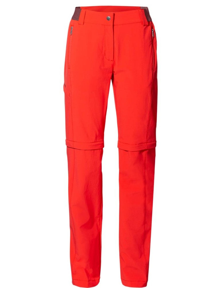 Bekleidung Vaude Outdoor Hosen | Women'S Farley Stretch Zo T-Zip Pants Ii Flame