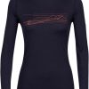 Bekleidung Icebreaker Funktionswasche | Women 200 Oasis Ls Crewe Ski Stripes - Midnight Navy