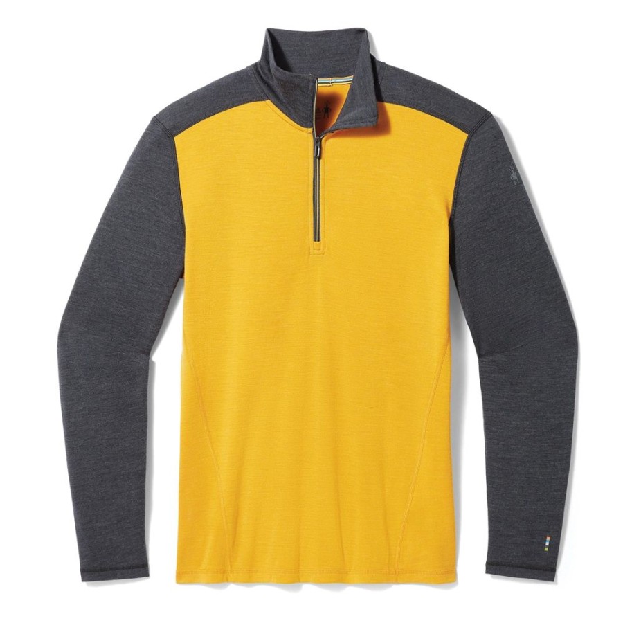 Bekleidung Smartwool Funktionswasche | Classic Thermal 1/4 Zip Charcoal/Honey Gold