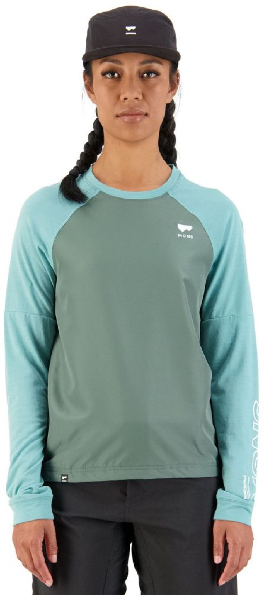 Bekleidung Mons Royale Hemden & T-Shirts | Tarn Merino Shift Wind Jersey Women - Sage / Burnt Sage