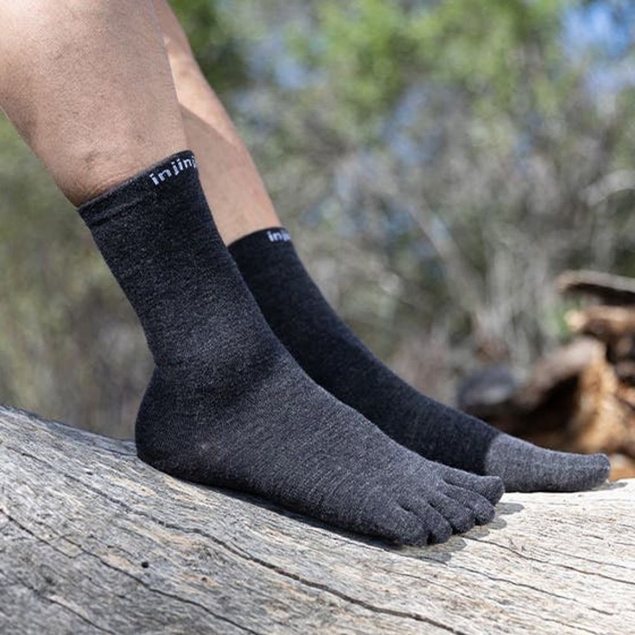 Bekleidung injinji Outdoor Socken | Liner Crew Merino Slate