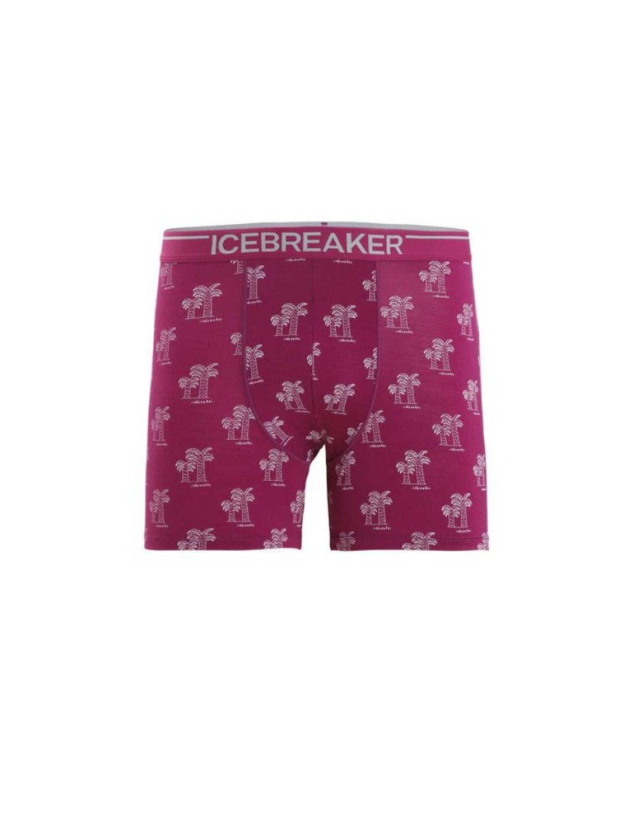 Bekleidung Icebreaker Funktionswasche | Men Anatomica Boxers Go Berry/Aop