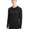 Bekleidung Icebreaker Funktionswasche | Men 200 Oasis Ls Crewe Ski Stripes Black