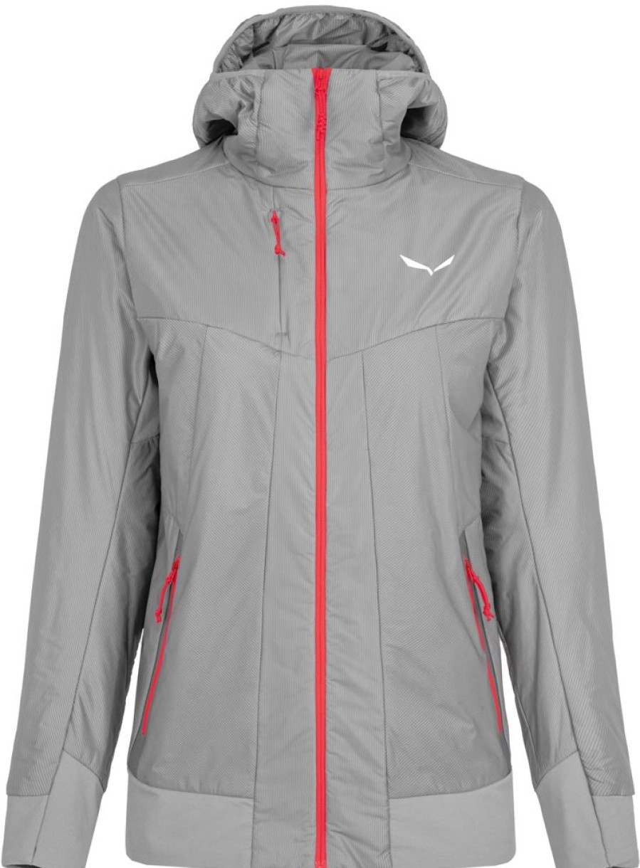 Bekleidung SALEWA Outdoor Jacken | Pedroc Hybrid Twr Kapuzenjacke Damen - Alloy