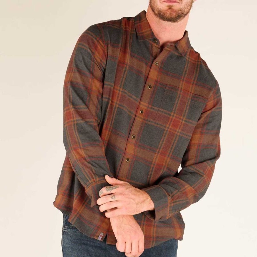 Bekleidung Sherpa Adventure Gear Hemden & T-Shirts | Batsa Eco Ls Shirt Men Clay Red Plaid