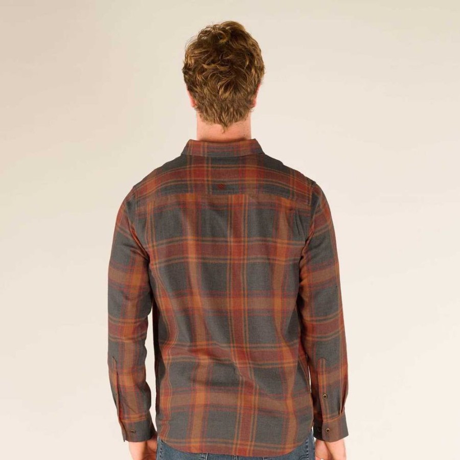 Bekleidung Sherpa Adventure Gear Hemden & T-Shirts | Batsa Eco Ls Shirt Men Clay Red Plaid