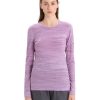 Bekleidung Icebreaker Funktionswasche | Women 200 Oasis Ls Crewe Ski Tracks Purple Gaze/Go Berry/Aop