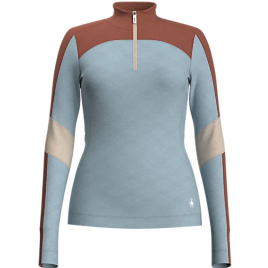 Bekleidung Smartwool Funktionswasche | Classic Thermal Colorblock 1/4 Zip W Winter/Sky