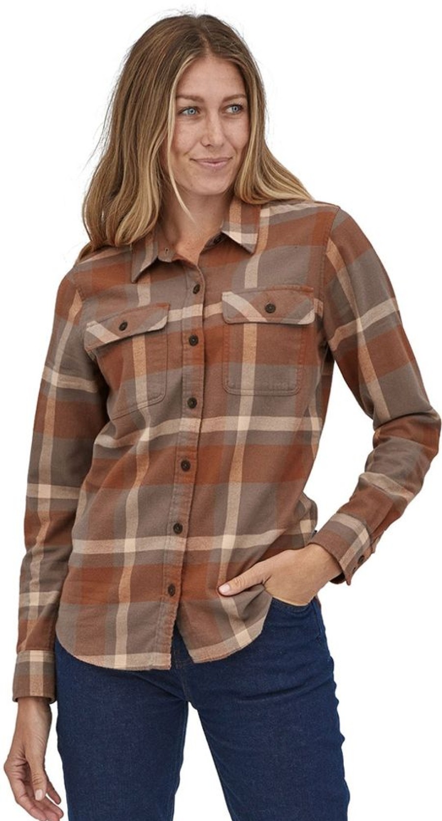 Bekleidung Patagonia Hemden & T-Shirts | Woman'S Long-Sleeved Organic Cotton Midweight Fjord Flannel Shirt - Comstock