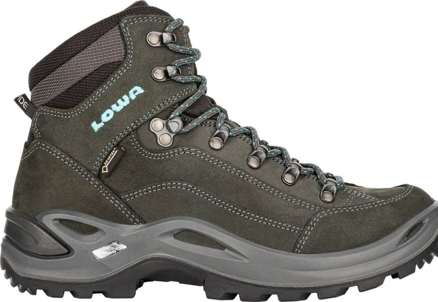 Schuhe Lowa Trekkingschuhe | Renegade Gtx Mid Women - Asphalt/Turkis