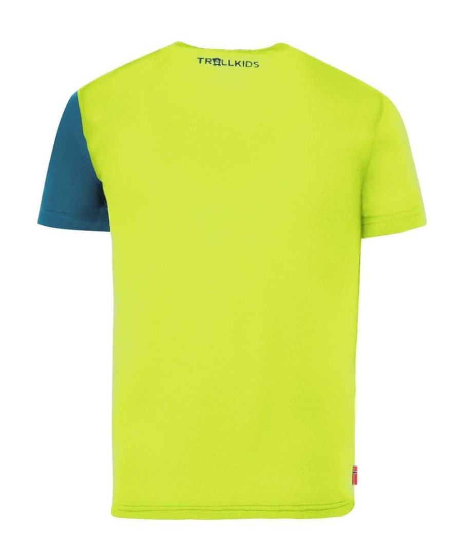 Bekleidung Trollkids Hemden & T-Shirts | Kids Sandefjord T Petrol/Lime