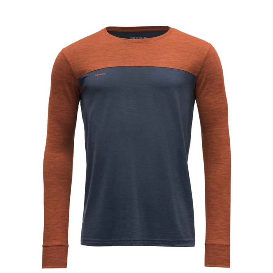 Bekleidung Devold Outdoor Jacken | Norang Merino 150 Shirt-Brick Mel/Night